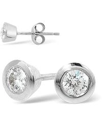 The Diamond Store - 18K Rub-Over Lab Diamond Stud Earrings - Lyst