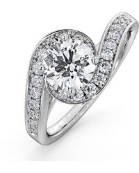 The Diamond Store - Anais Gia Diamond Engagement Halo Ring 1.38Ct G/Vs2 - Lyst