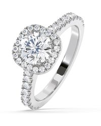The Diamond Store - Elizabeth Lab Diamond Halo Engagement Ring - Lyst