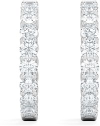 The Diamond Store - Braided 2.00Ct Round Cut Lab Diamond Hoop Earrings - Lyst