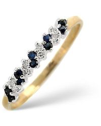 The Diamond Store - Sapphire 0.18Ct And Diamond 9K Ring - Lyst