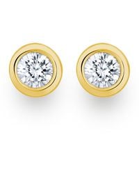 The Diamond Store - 0.50Ct Lab Diamond Rub Over Stud Earrings - Lyst