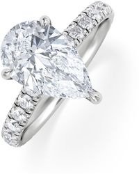 The Diamond Store - Amora Pear 2.55Ct Hidden Halo Lab Diamond Engagement Ring With Side Stones Set - Lyst