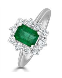 The Diamond Store - Emerald 1.00Ct And Diamond 0.50Ct 18K Ring - Lyst