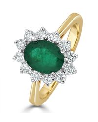 The Diamond Store - Emerald 1.15Ct And Diamond 0.50Ct 18K Ring - Lyst