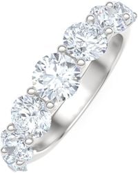The Diamond Store - Legacy 2.00Ct Round Cut Lab Diamond Half Eternity Ring - Lyst