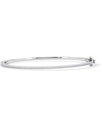 The Diamond Store - 0.50Ct Lab Diamond Half Pavé Bangle Bracelet - Lyst