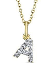 The Diamond Store - Love Letter Initial A Lab Diamond Necklace Set - Lyst