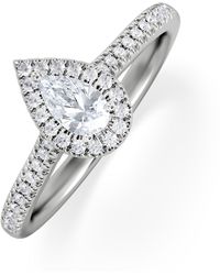 The Diamond Store - Lumia Pear Cut Lab Diamond Halo Ring 0.50Ct F/Vs - Lyst