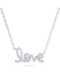 The Diamond Store - Love Motif 0.20Ct Lab Diamond Necklace - Lyst