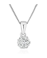 The Diamond Store - Lab Diamond Cluster Pendant Necklace 0.25Ct H/Si - Lyst