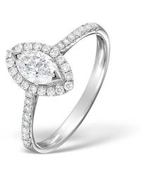 The Diamond Store - Halo Engagement Ring Ella 0.84Ct G/Vs Marquise Diamond 18K - Lyst