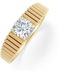 The Diamond Store - Flute 0.50Ct Round Cut Lab Grown Diamond Solitaire Ring 18K - Lyst