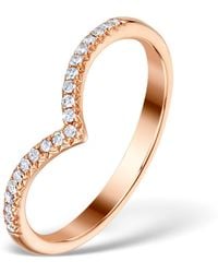 The Diamond Store - Vivara Collection 0.13Ct Diamond And 9K Wishbone Ring E5952 - Lyst