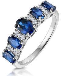 The Diamond Store - 1.85Ct Sapphire And Diamond Eternity Ring 18Kw Asteria Collection - Lyst