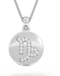 The Diamond Store - Astrology Capricorn 0.07Ct Lab Grown Diamond Medallion Pendant Necklace - Lyst