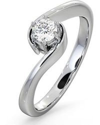 The Diamond Store - Certified Leah 18K Diamond Engagement Ring 0.25Ct - Lyst