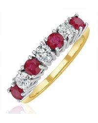 The Diamond Store - Ruby 1Ct And Diamond Ring 0.50Ct 18K Ft32 - Lyst