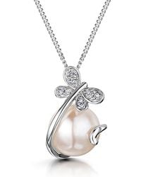The Diamond Store - Button Pearl And Diamond Stellato Pendant Necklace - Lyst