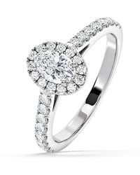 The Diamond Store - Georgina Gia Oval Diamond Halo Engagement Ring 1.30Ct G/Vs1 - Lyst