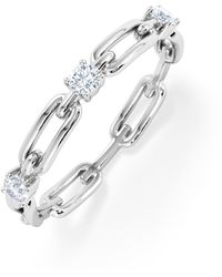The Diamond Store - Bound Lab Diamond Link Ring 0.125Ct Round Cut - Lyst