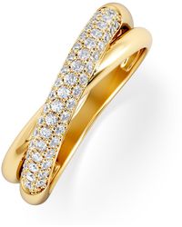The Diamond Store - Crossover Set Lab Diamond Pave Ring 0.35Ct In18K Vermeil - Lyst
