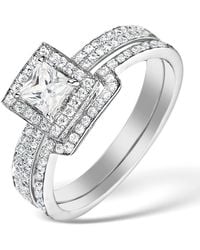 The Diamond Store - Matching Lab Diamond Engagement And Wedding Ring 1Ct Vs1 18K - Lyst