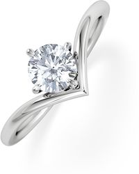 The Diamond Store - Vela 0.50Ct Round Cut Lab Diamond Solitaire Engagement Ring - Lyst