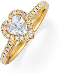 The Diamond Store - Lumia Heart Cut Lab Diamond Halo Ring 0.70Ct F/Vs - Lyst