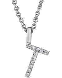 The Diamond Store - Love Letter Initial T Lab Diamond Necklace Set - Lyst