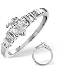 The Diamond Store - H/Si Solitaire With Shoulders Ring 0.72Ct Diamond 18K - Lyst