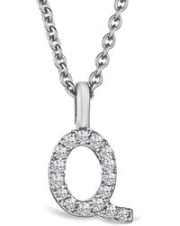 The Diamond Store - Love Letter Initial Q Lab Diamond Necklace Set - Lyst