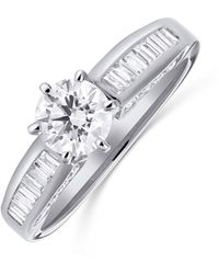 The Diamond Store - 18K Ring Baguette Lab Diamond Set Mount (1.15Ct) - Lyst