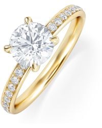 The Diamond Store - Origin 1.25Ct Round Cut Lab Diamond Solitaire Engagement Ring With Side Stones - Lyst