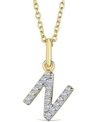 The Diamond Store - Love Letter Initial N Lab Diamond Necklace Set - Lyst