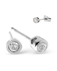 The Diamond Store - Stud Earrings 0.10Ct Diamond 9K - Lyst