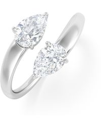 The Diamond Store - Affinity 0.80Ct Pear Cut Lab Diamond 2 Stone Ring - Lyst