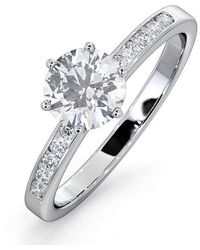 The Diamond Store - Charlotte Gia Diamond Engagement Side Stone Ring 1.10Ct G/Vs2 - Lyst