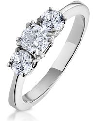 The Diamond Store - 3 Stone Meghan Diamond Engagement Ring 1Ct G/Vs1 - Lyst