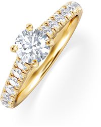 The Diamond Store - Natalia Lab Diamond Engagement Side Stone Ring 18K 0.91Ct F/Vs1 - Lyst
