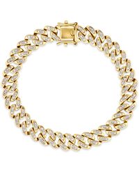 The Diamond Store - 7 Inch Havana Cuban Lab Diamond Bracelet 0.40Ct Cuban Lab Diamond Set - Lyst