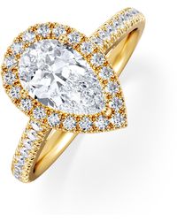 The Diamond Store - Diana Lab Diamond Pear Halo Engagement Ring - Lyst