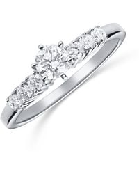The Diamond Store - 18K Lab Diamond Set Mount And Half Eternity Ring (0.70Ct) - Lyst