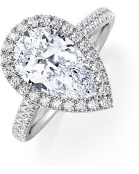 The Diamond Store - Diana Lab Diamond Pear Halo Engagement Ring 18Kw 2.60Ct F/Vs1 - Lyst