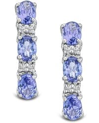 The Diamond Store - Tanzanite 1.02Ct And Diamond 925 Sterling Earrings - Lyst