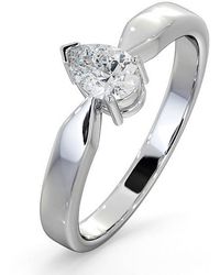 The Diamond Store - Certified Pear Shaped Diamond Engagement Ring 0.50Ct-H/Si - Lyst
