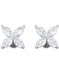 The Diamond Store - Luxe Floral 2.00Ct Marquise Cut Lab Diamond Stud Earrings - Lyst