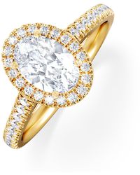 The Diamond Store - Georgina Lab Oval Diamond Halo Engagement Ring 18K 1.55Ct F/Vs1 - Lyst
