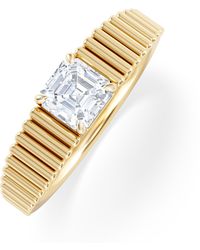 The Diamond Store - Flute 0.50Ct Assher Cut Lab Grown Diamond Solitaire Ring 18K - Lyst