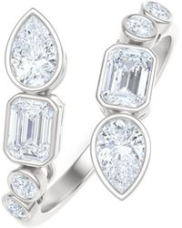 The Diamond Store - Skyline 1.15Ct Pear, Emerald And Round Cut Lab Diamond Ring - Lyst